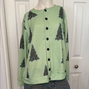 Ugly Christmas Sweater top w/ Green Tree Pattern. Create a bundle and save!